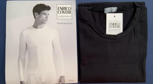Enrico Coveri ET1004 футболка з довгим рукавом чорна еластична бавовна